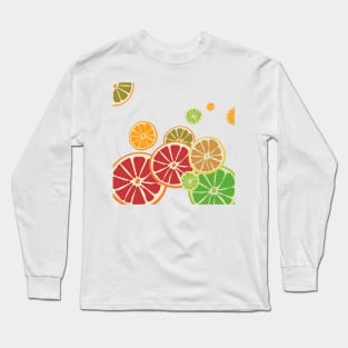 Fruits Oranges and lemons in citrus colors Long Sleeve T-Shirt